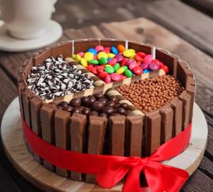 Double Chocolate Kitkat Gems Cake