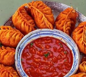 Cheese corn momos [fried]