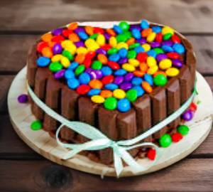 Gems Kitkat Heart Shape Truffle Cake