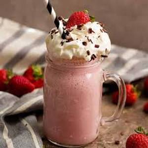 Strawberry Milkshake with Vanilla Ice cream