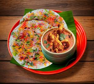 Uttapam (1) & Chicken Curry