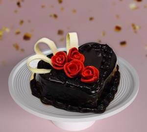 Chocolate truffles heart shape cake 