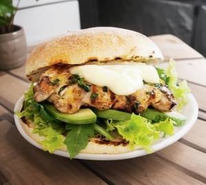 Afgani Chicken malai tikka burger