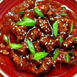 Sliced Beef In Manchurian Sauce