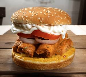 Chicken Seekh Kebab Burger