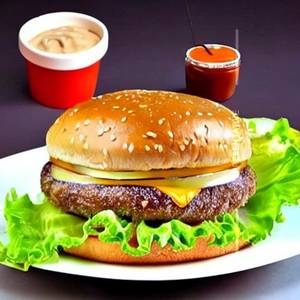 Barbeque Mayo Beef Burger (Big Patty)            