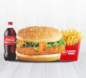 Paneer Cheese Burst Burger + F Fries + Drink
