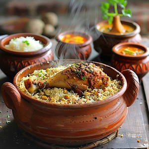 Matka Kodi Pulao With Pot