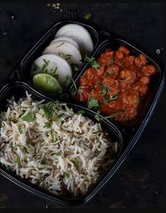 Chole + Jeera Rice + Salad