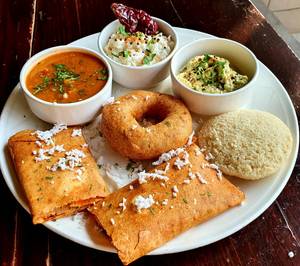 Idli + Wada + Schezwan Masala &Curd Rice Combo Meals