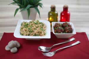 Veg Fried Rice With Manchurian 