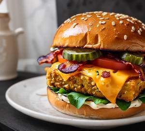Veg Cheesy Burger [Buy 1 Get 1 Free] Side With Fries