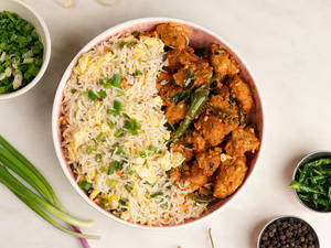 Chicken 65 With Egg Fried Rice