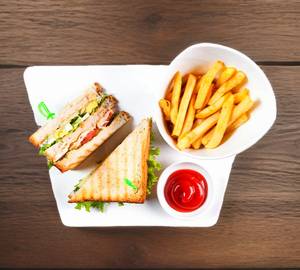 Chicken Lays Cheese Sandwich + French Fries + Coke [250 Ml]