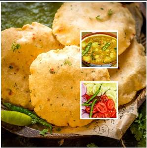 Puri + Aalo Ki Sabji + Salad