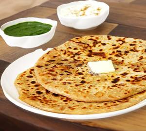 Aloo Pyaaz Parantha + Butter