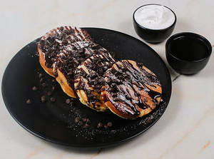 Belgian Dark Choco Chip Pancake Stack