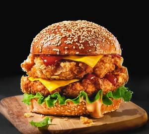 Seasoned chicken burger