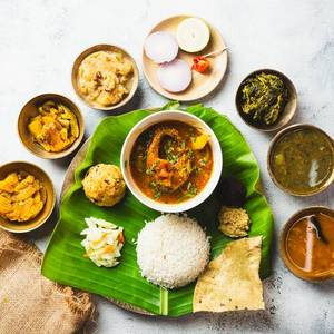 Assamese Thali With Rohu Fish Curry
