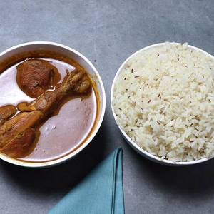 Jeera Rice + Chicken Curry