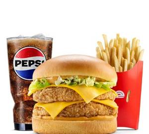 Super Twin Tower Chicken Burger + F Fries + Drink