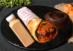 Butter Chicken Roll + Chocolava Cake + Coffee Frappe