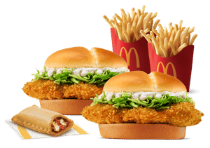 2 Mc Crispy Chicken Burger + 2 Fries (M) + Veg Pizza McPuff