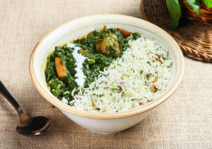 Palak Subji & Kaju Pulao Bowl