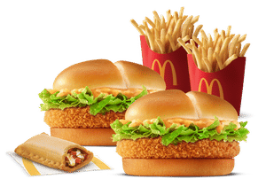 2 Crispy Veggie Burger  + 2 Fries (M) + Veg Pizza McPuff