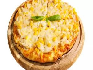 Corn continental pizza sauce corn pepper and cheese