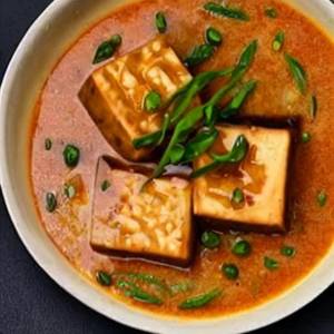 Steamed Tofu In Ginger Garlic Sauce