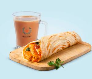 Ginger Chai - Uniflask + Aloo Tikki Roll