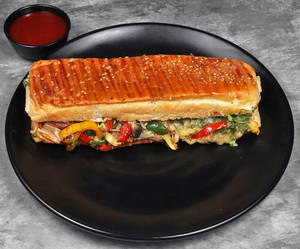 [VEG] Grilled Veggie Parmesan Cubano Sandwich