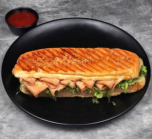 Cheesy Salami Overload Cubano Sandwich