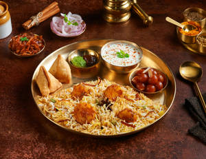 Dum Aloo Biryani Thali