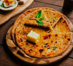 2 Mixed Paratha With Butter And Curd
