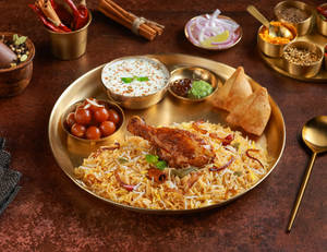 Tangdi Chicken Biryani Thali