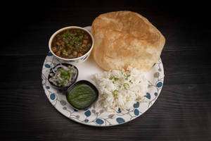 Chole Bhature (Half) And (Half) Chole chawal
