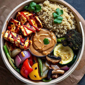 Sriracha Paneer Millet Bowl With Coconutty Sauce