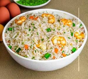 Egg prawn fried rice