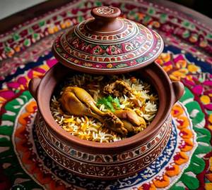 Smokey Chicken Handi Biryani [4pcs /1kg,-upto two servings]