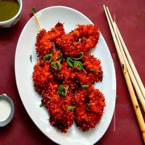 Crispy Chilli Honey Fried Tiger Prawns