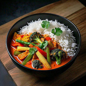 Red Thai Paneer Curry Bowl