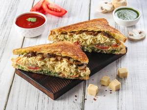 Mushroom Onion Cheese Grilled Sandwich