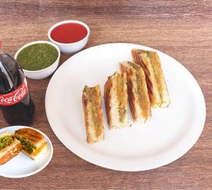 Aloo Matar Grill Sandwich With Butter Vadapav And Coke [250 Ml]