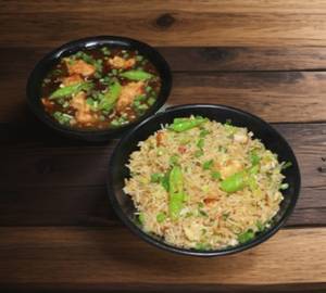 Chicken Chilly Rice with Gravy