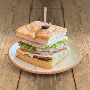 Chicken Club Sandwich On Focaccia