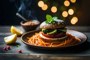 2 Veg Burger With 2 Veg Sandwich Or Veg Noodles