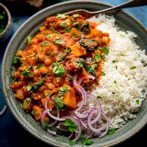 Aloo Gravy Sabji+ Rice+ Salad