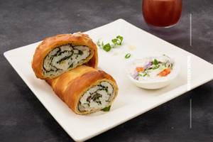 Chicken egg cheese schezwan roll
